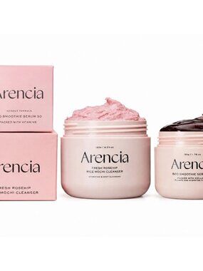 Arencia Fresh Rosehip Rice Mochi Cleanser 120g + Red Smoothie Serum 30 50g Set